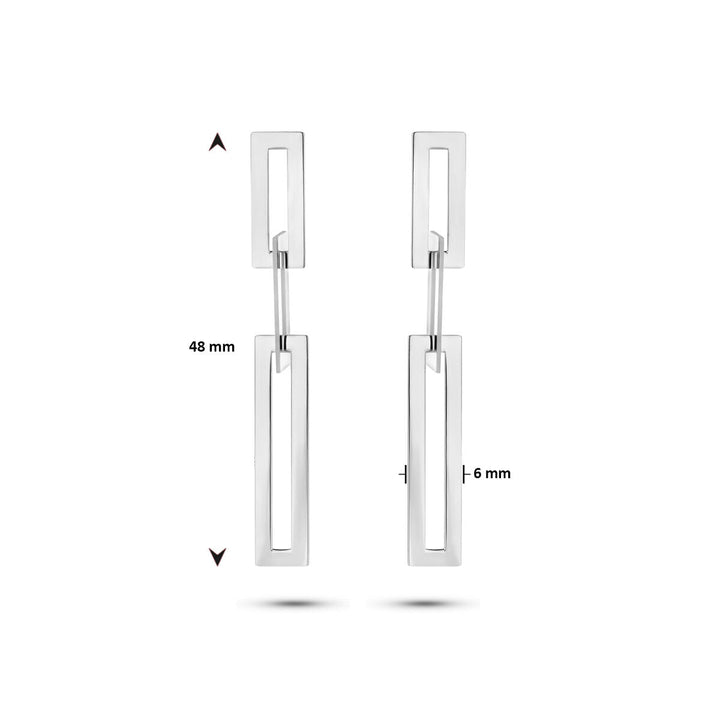 Ohrringe Rechtecke Silber rhodiniert