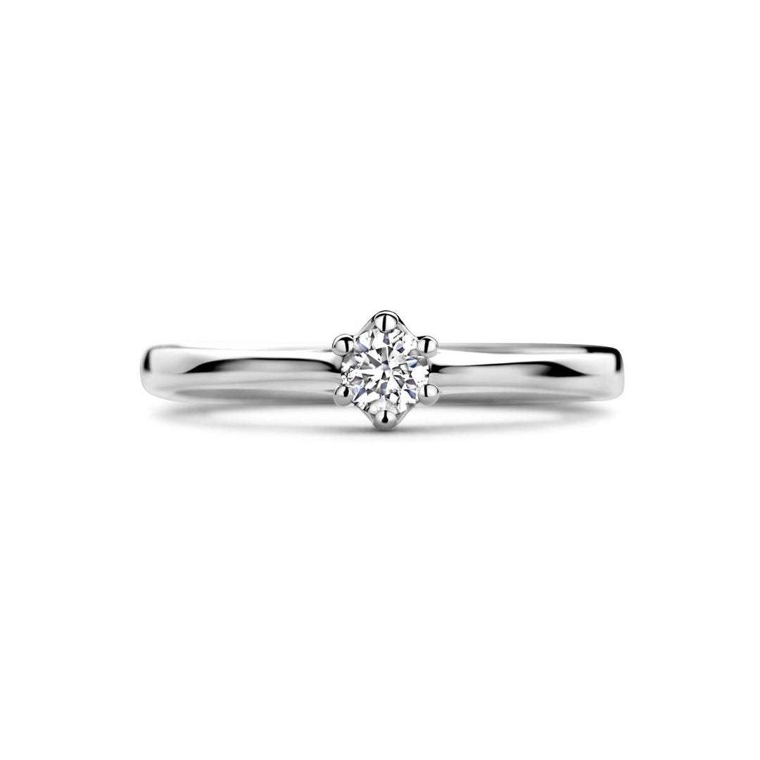 Verlobungsring Diamant 0,15 ct H SI 14K Weißgold