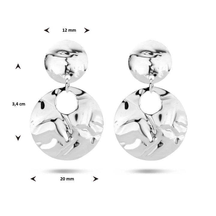 oorhangers gehamerd zilver gerhodineerd