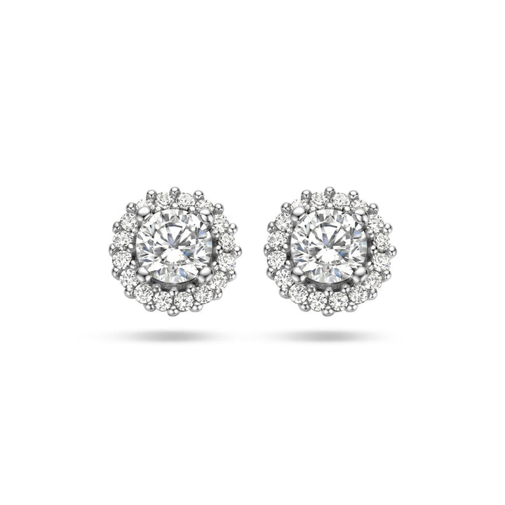 Ohrstecker Zirkonia Halo Silber rhodiniert