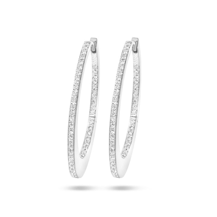 drop earrings diamond 0.42ct (2x 0.21ct) h si 14K white gold