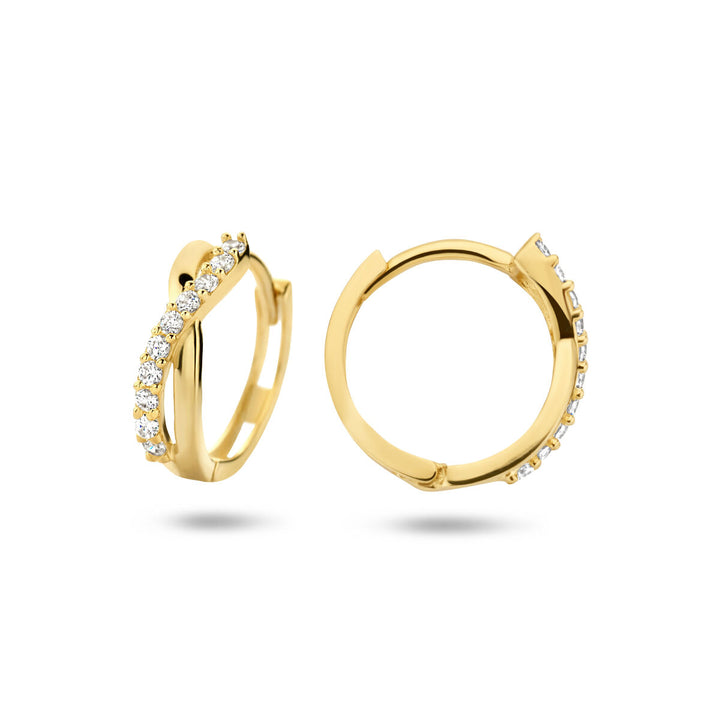 drop earrings zirconia 14K yellow gold