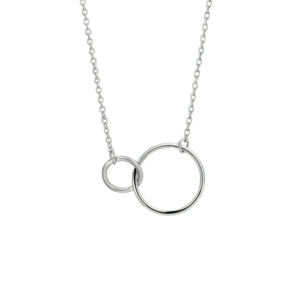 necklace circles 41 + 4 cm silver rhodium plated