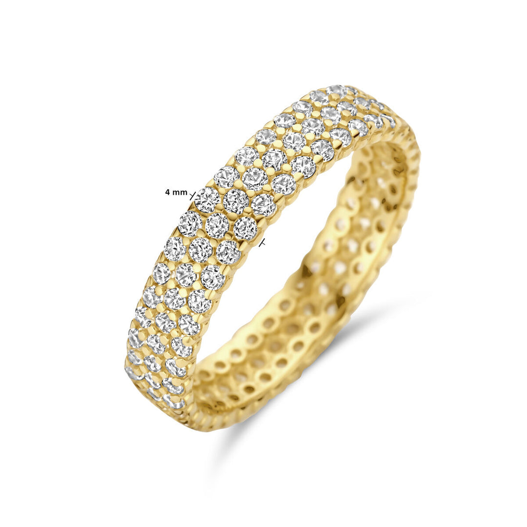 ring zirkonia 4 mm 14K geelgoud