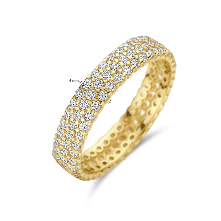 ring zirkonia 4 mm 14K geelgoud