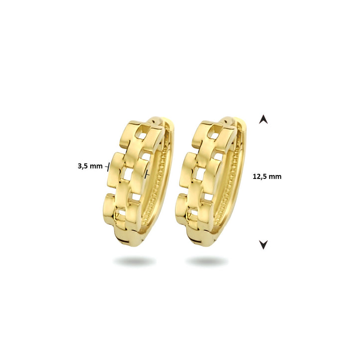 drop earrings link motif 14K yellow gold