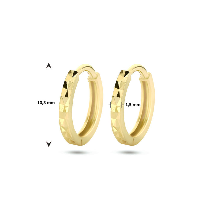 drop earrings diamond-plated 14K yellow gold