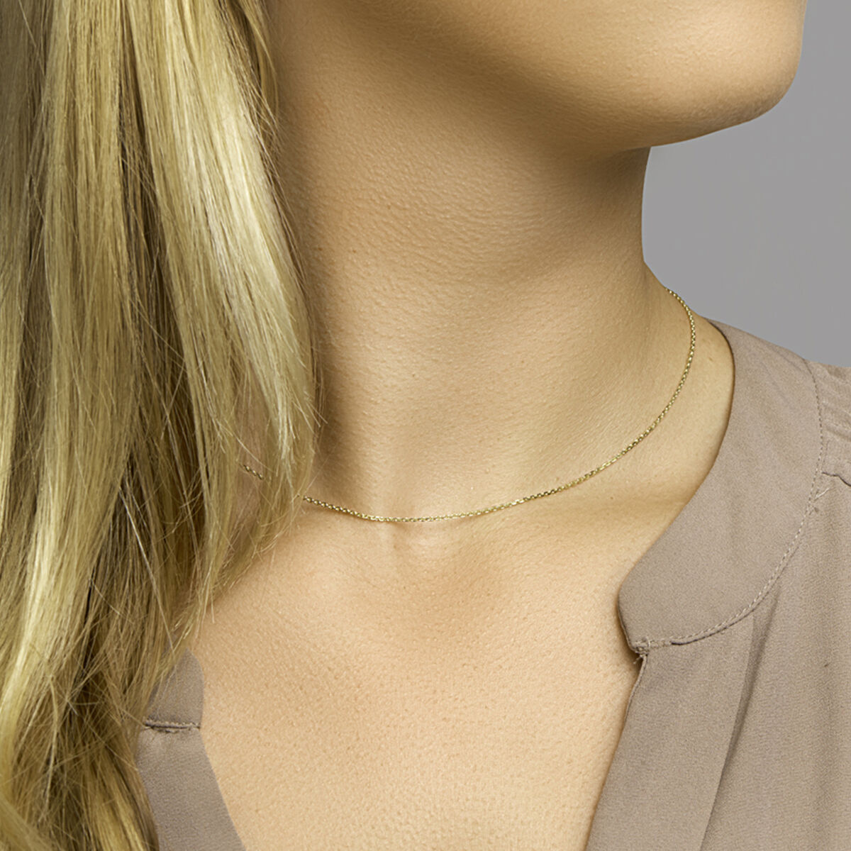 18k Geelgouden ketting met anker schakel
