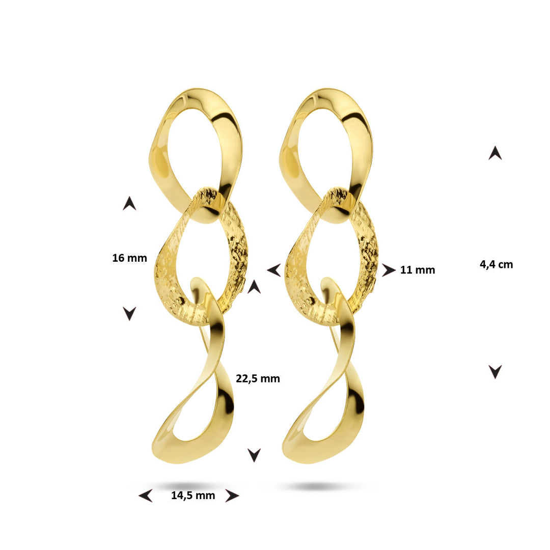 oorhangers ovaaltjes poli/mat 1 micron zilver verguld (geel)