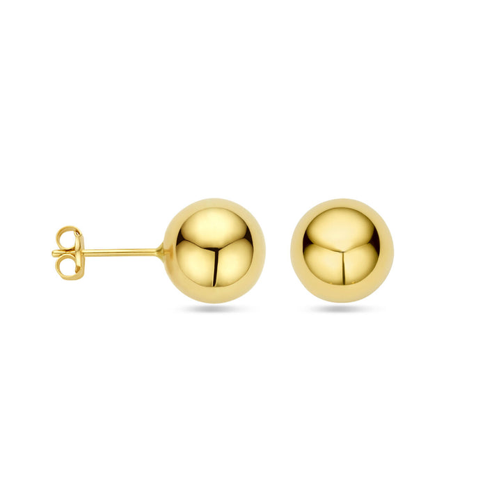 oorknoppen bol 10 mm 14K geelgoud