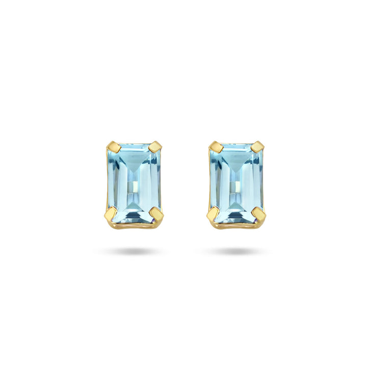 ear studs blue topaz 14K yellow gold