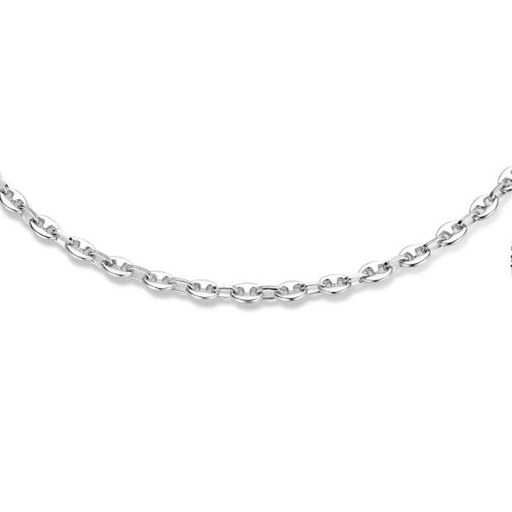 coffee bean necklace 3.7 mm 42 + 3 cm silver rhodium plated