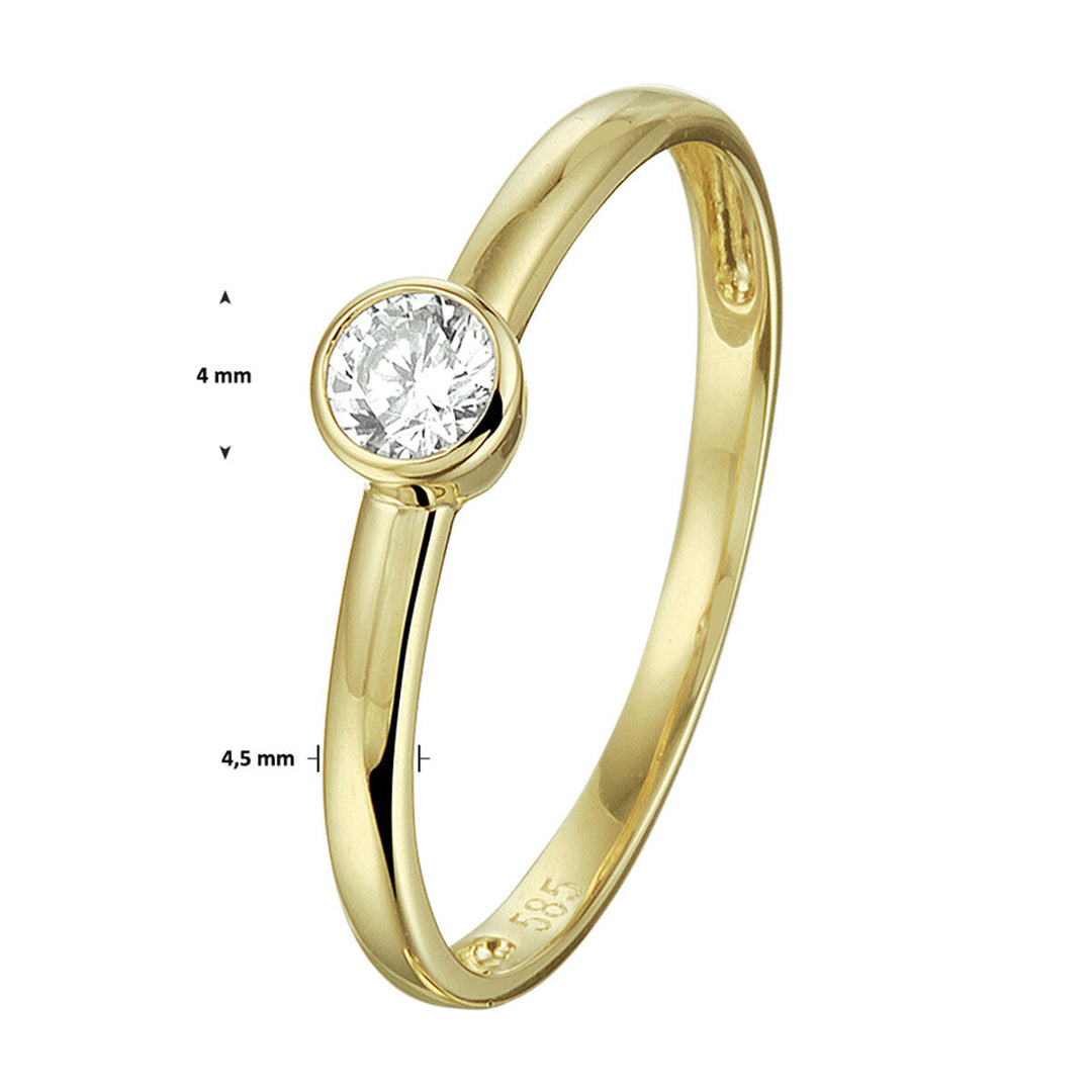 Ring Zirkonia 14K Gelbgold