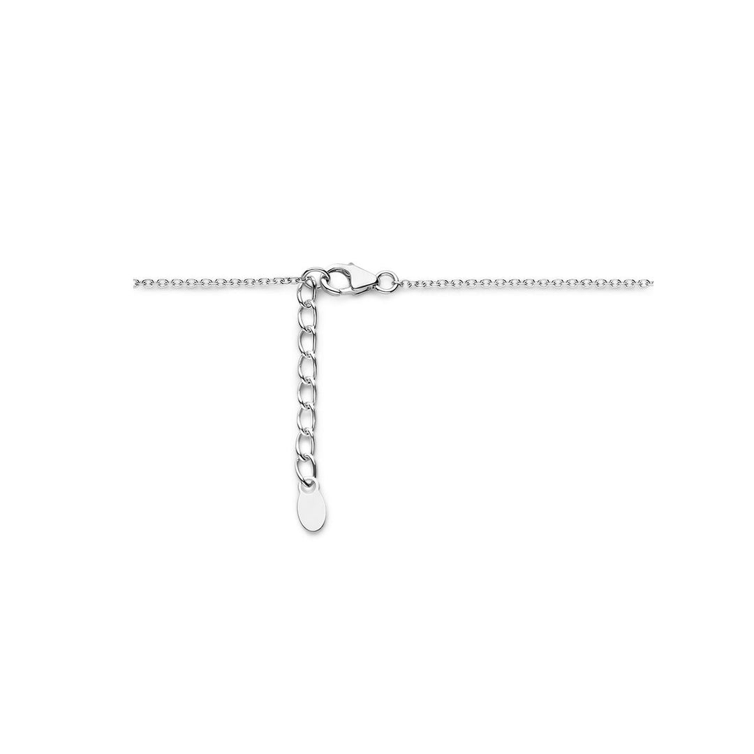 collier diamant 0.02ct j p1 42 + 3 cm zilver gerhodineerd