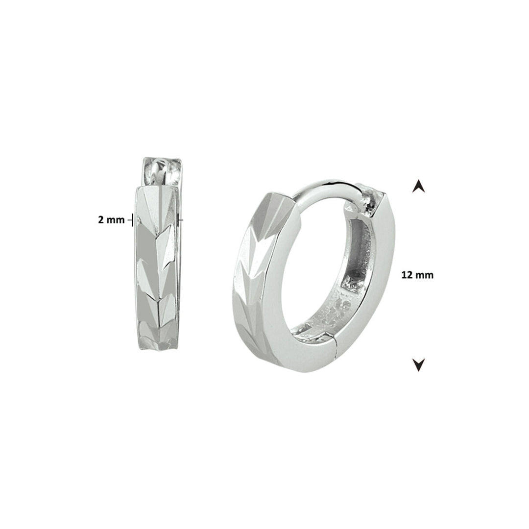 klapoorringen vlak zilver gerhodineerd