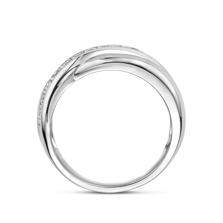 ring zirconia silver rhodium plated