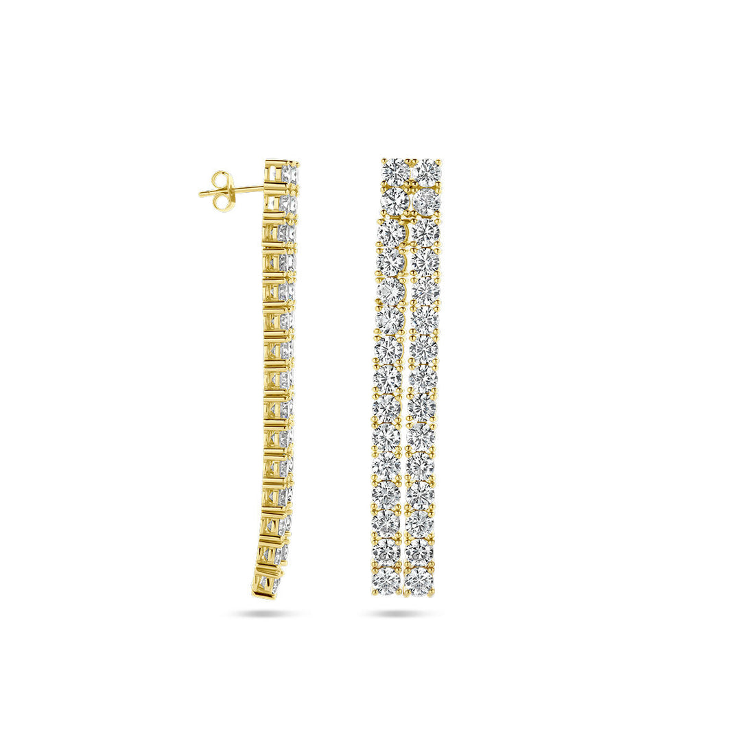 oorhangers zirkonia zilver verguld (geel)