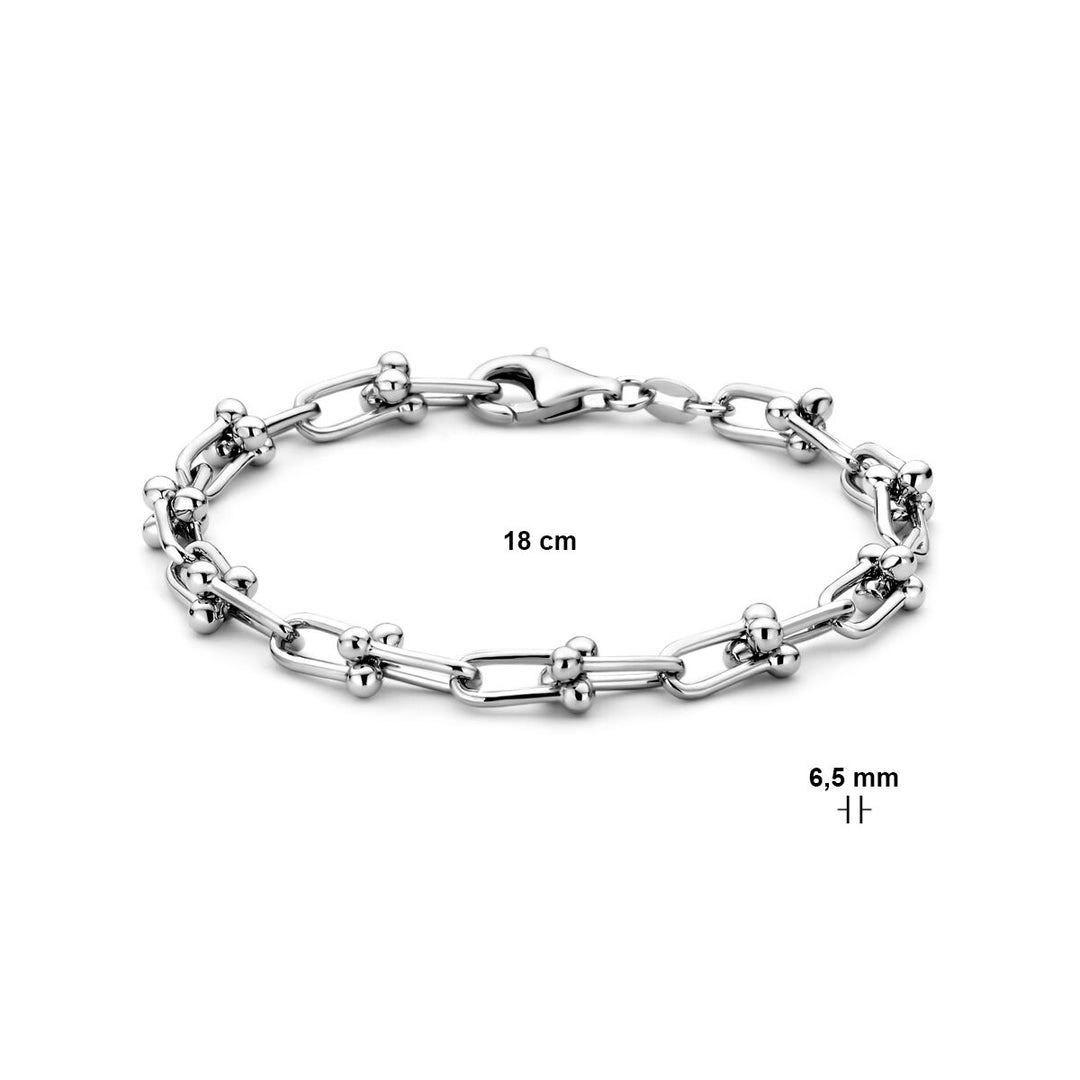 Silver bracelet ladies rhodium plated