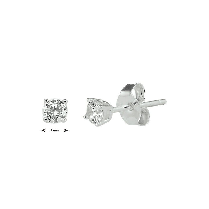 ear studs zirconia silver white