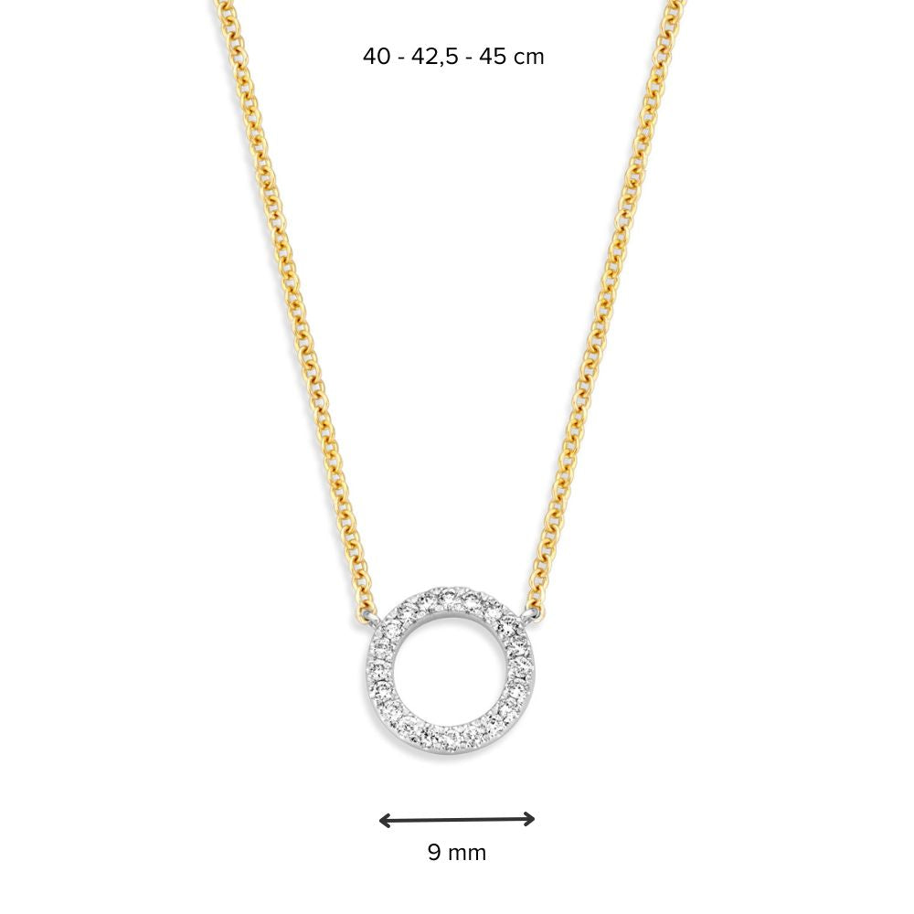 Geelgouden Collier met Diamanten Hanger – 14 Karaat, 0.11 Caraat Briljant – Gratis Verzending