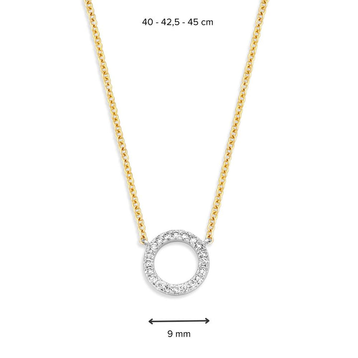 Geelgouden Collier met Diamanten Hanger – 14 Karaat, 0.11 Caraat Briljant – Gratis Verzending