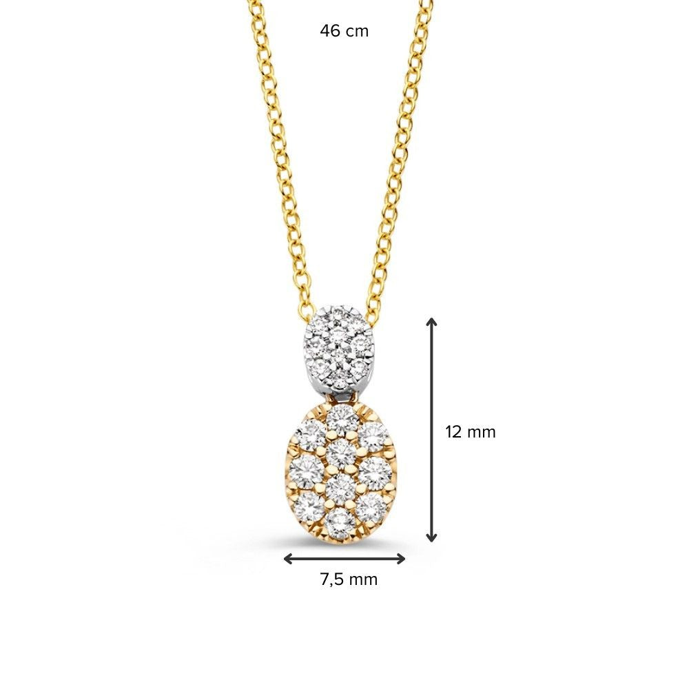 Elegant Gold Necklace with 0.53ct Pave-Set Diamonds