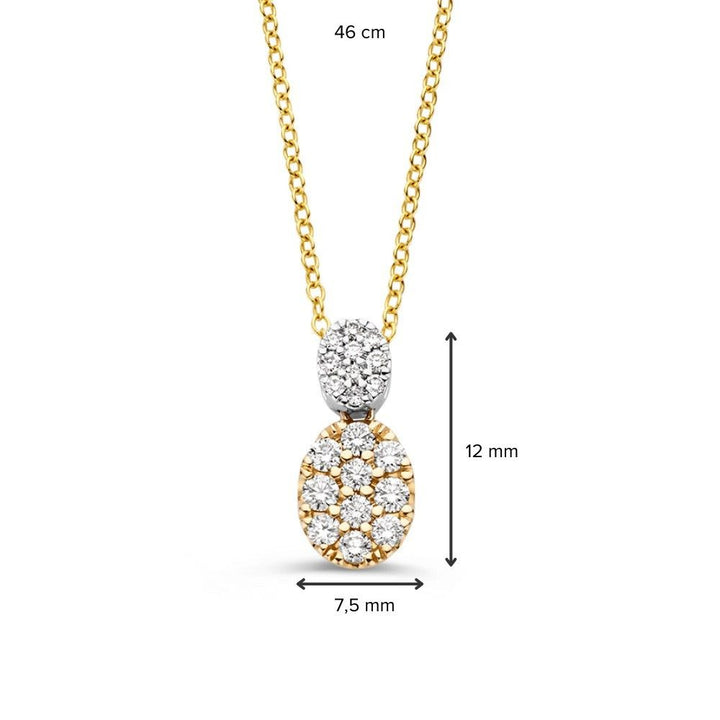 Elegant Gold Necklace with 0.53ct Pave-Set Diamonds