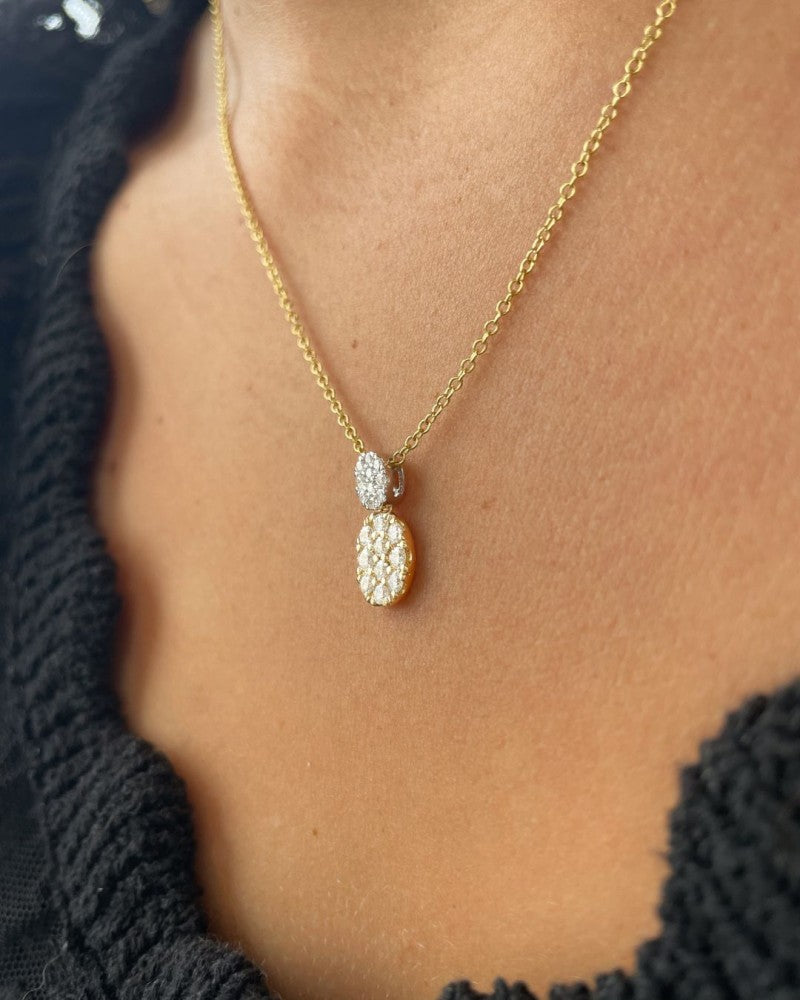 Elegant Gold Necklace with 0.53ct Pave-Set Diamonds