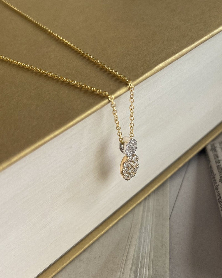 Elegant Gold Necklace with 0.53ct Pave-Set Diamonds