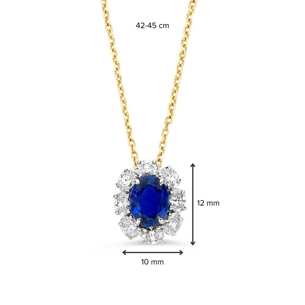 Collier bicolor saffier+briljant