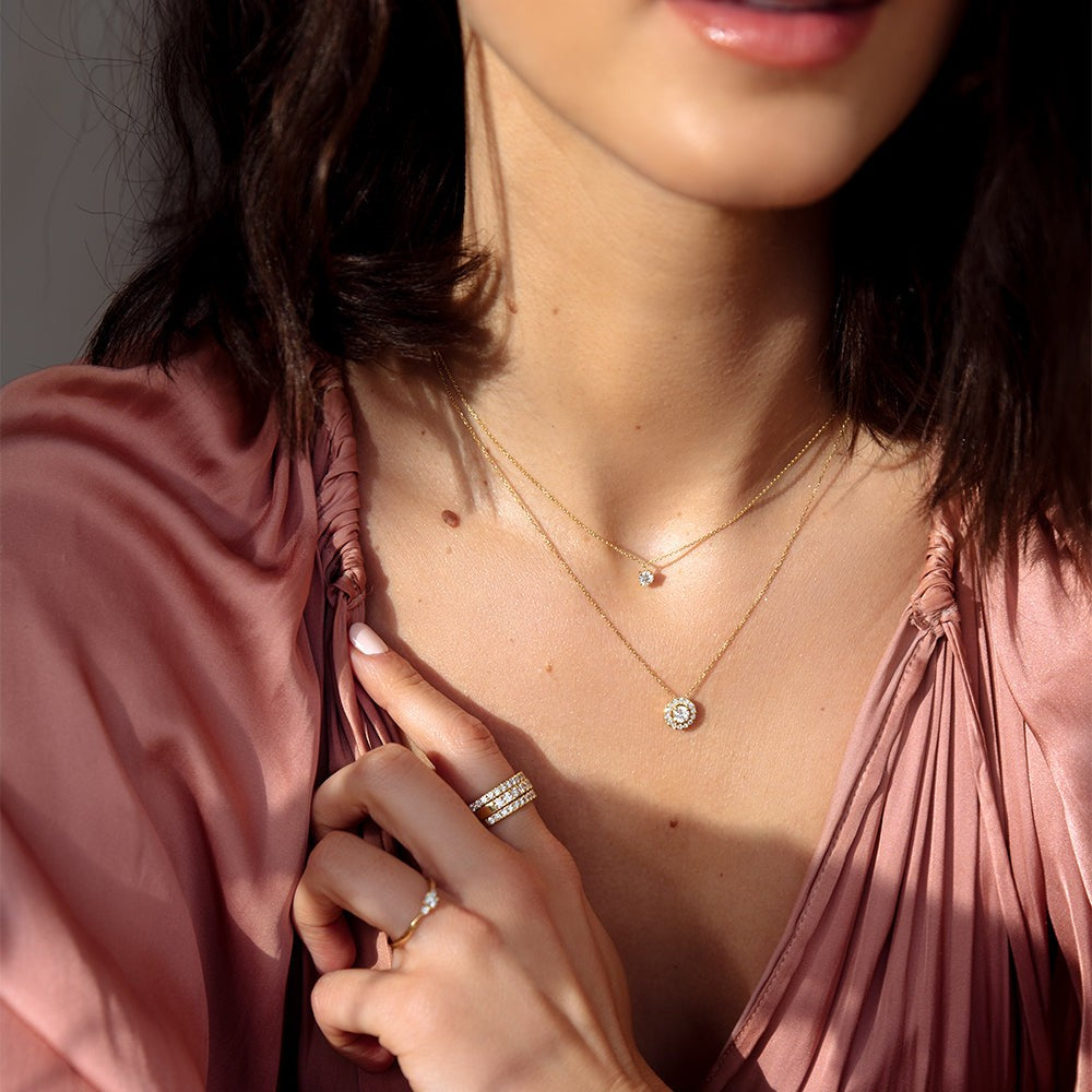Collier Emma 0,75 crt. witgoud