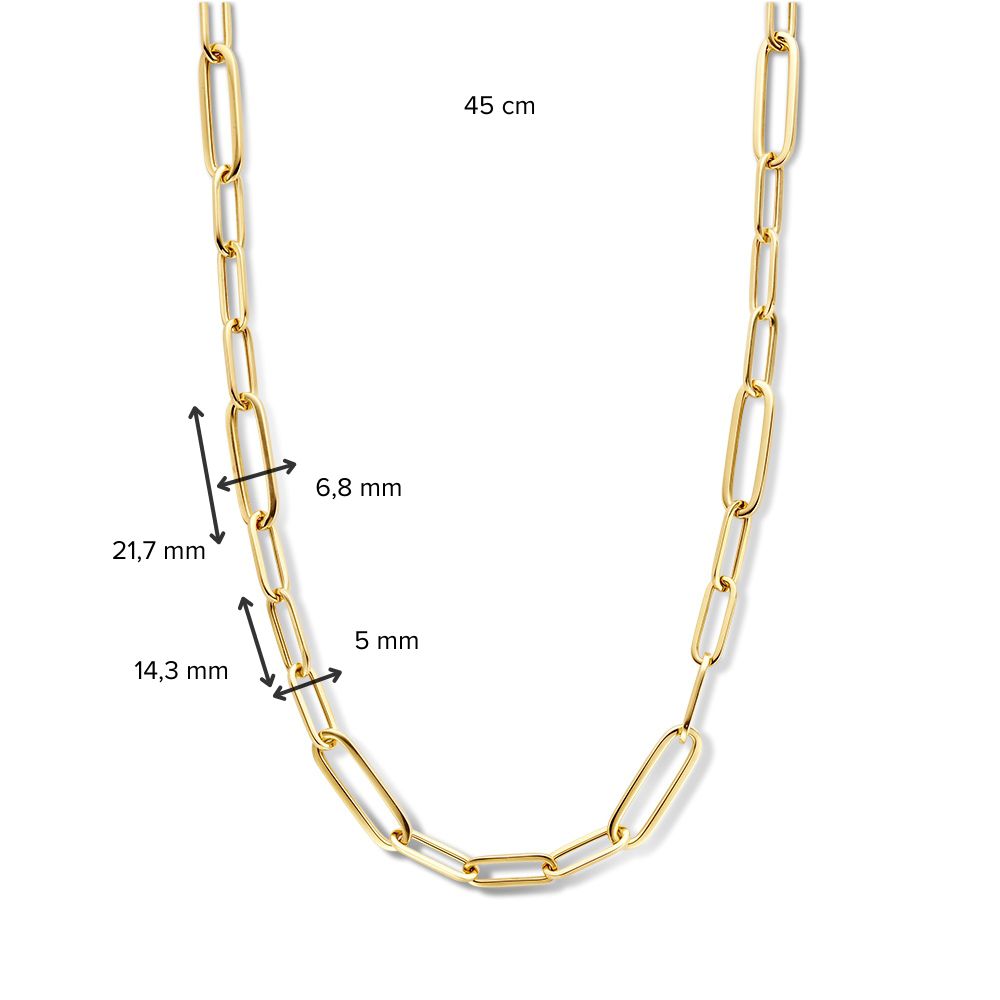 14K Geelgouden Collier met Luxe Karabijnsluiting – Elegant Sieraad voor Dames