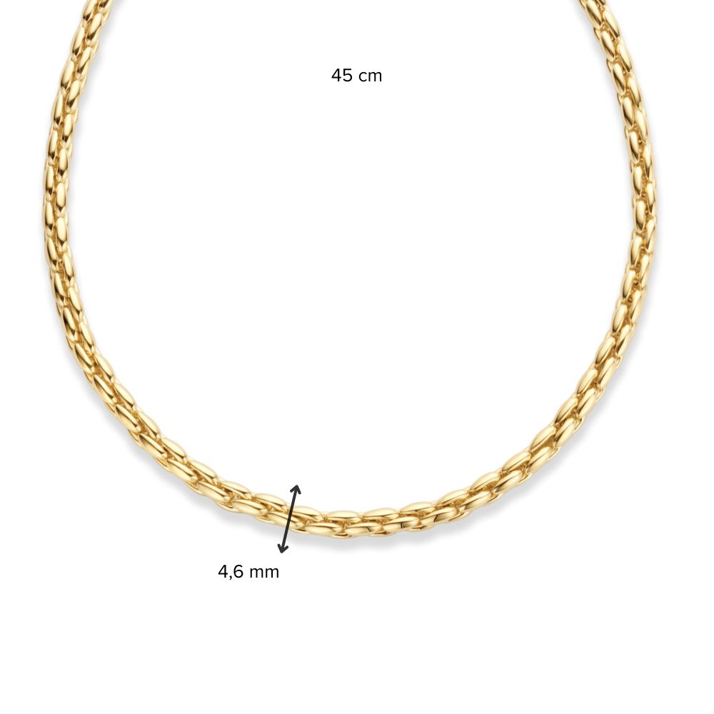 Geelgouden Collier met Klassieke Schakel, 14 Karaat, 45 cm, 28,7 gr
