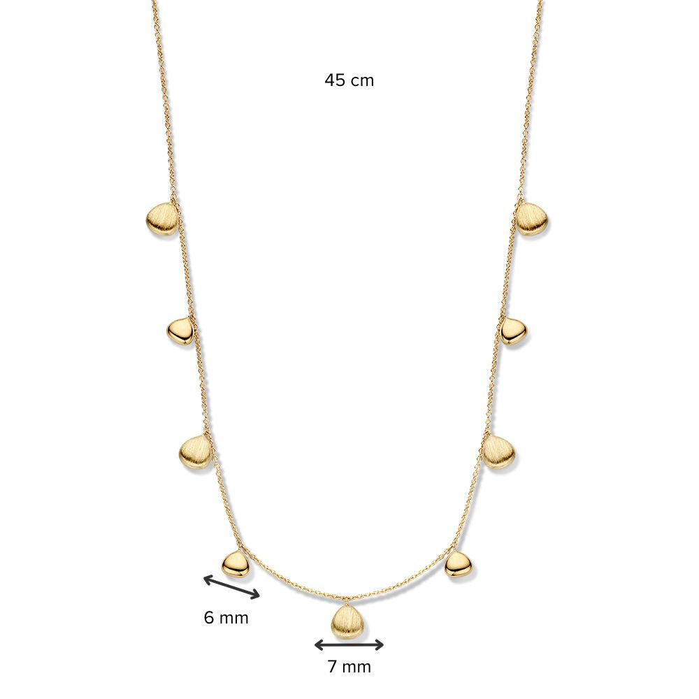 14K Geelgouden Collier met Ovale Elementjes – Speels en Elegant Sieraad voor Dames