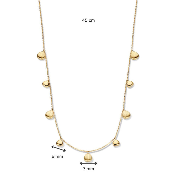 14K Geelgouden Collier met Ovale Elementjes – Speels en Elegant Sieraad voor Dames