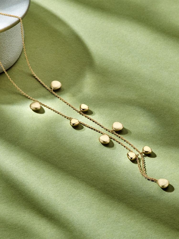 14K Geelgouden Collier met Ovale Elementjes – Speels en Elegant Sieraad voor Dames