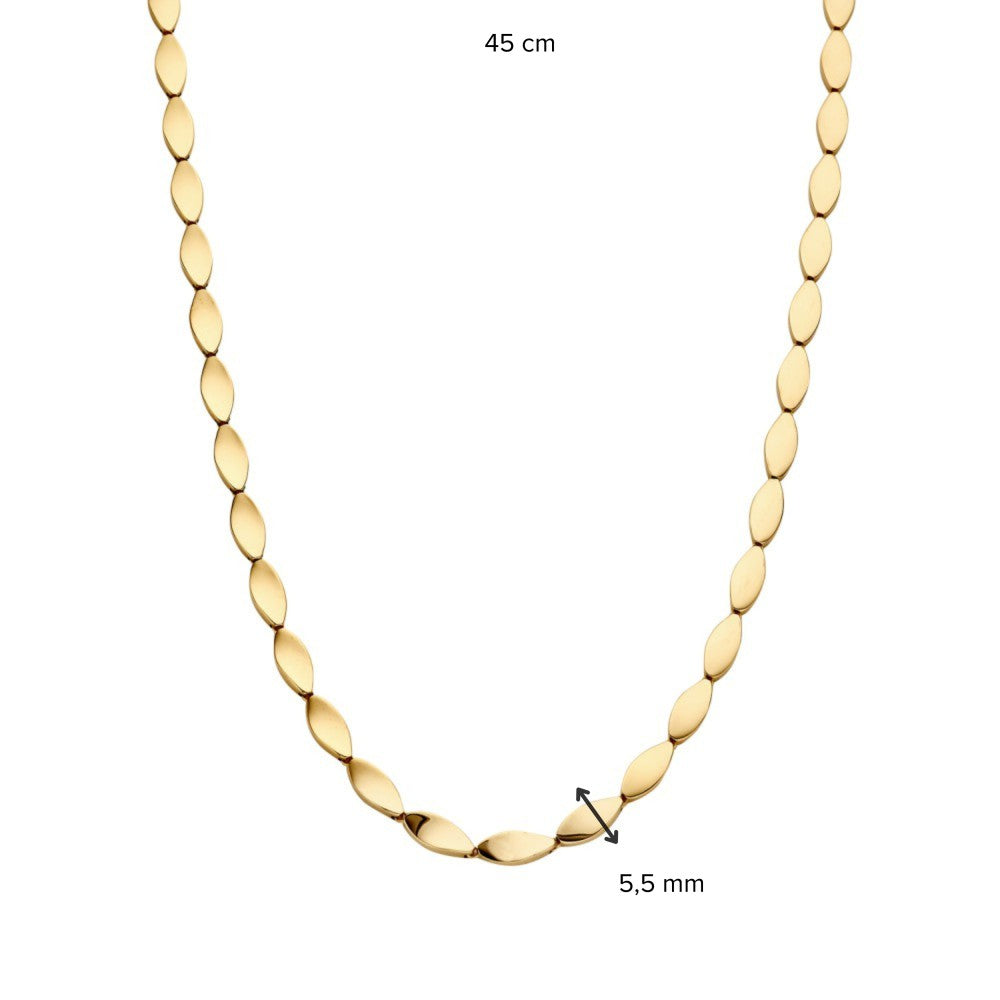 14K Geelgouden Collier met Speelse Elementen – Luxe Sieraad voor Dames