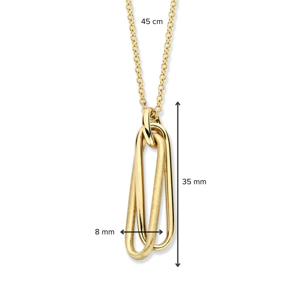 Geelgouden Oorhangers met Gematteerde Gouden Elementen – 14-Karaat Luxe voor Dames
