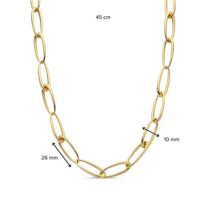 Geelgouden Schakelcollier met Asymmetrische Schakels – 14 Karaat Goud
