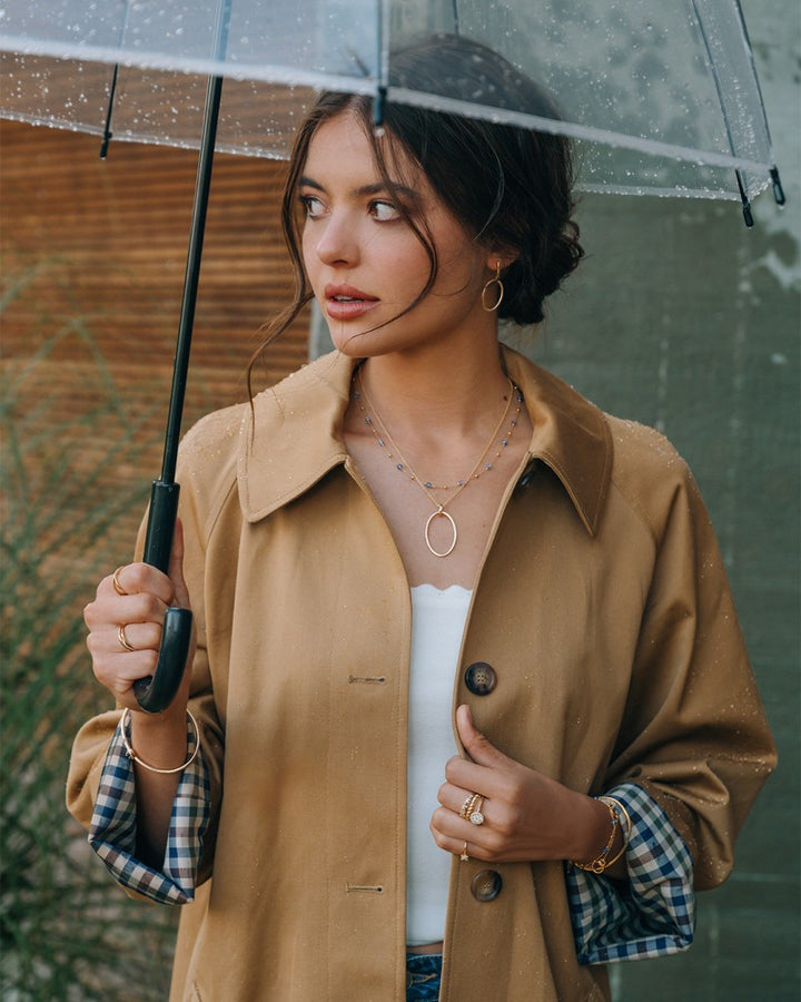 Elegant Geelgouden Collier met Ovale Open Hanger – 14 Karaat Goud, Tijdloos Design