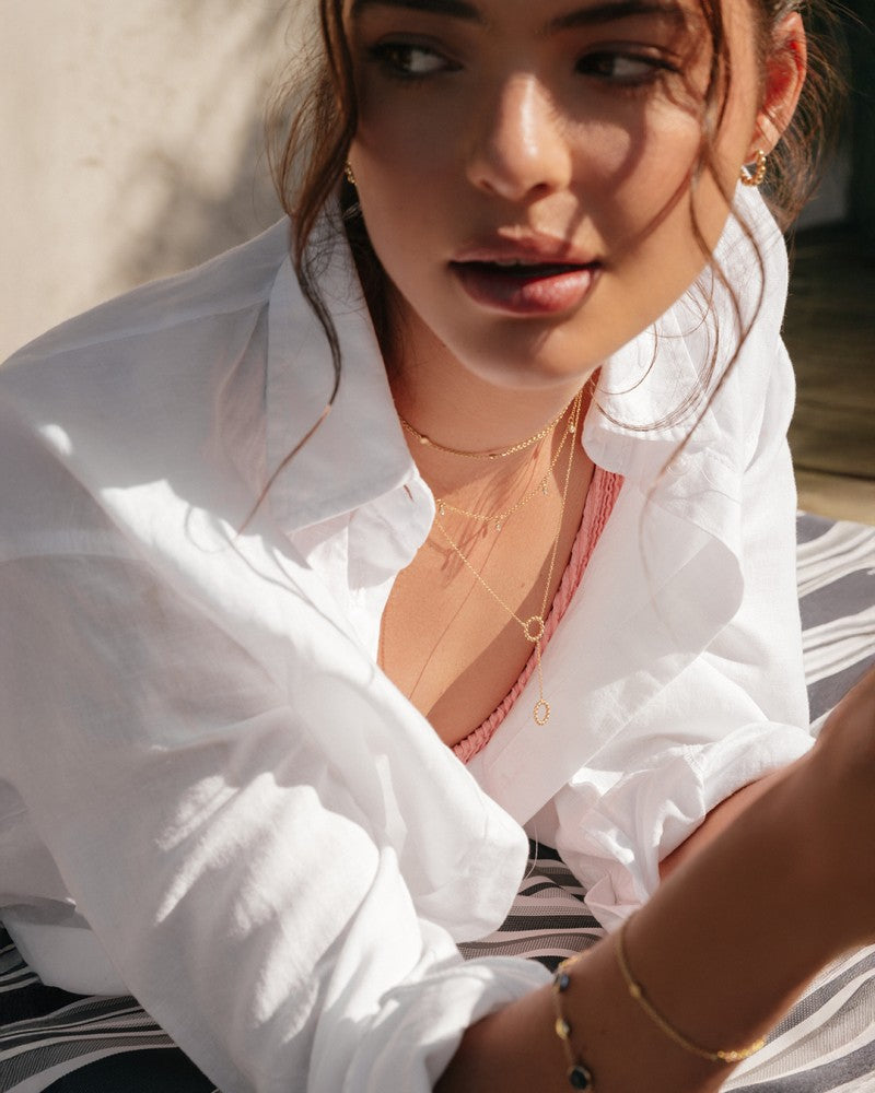 14K Geelgouden Collier met Luxe Gouden Elementen – Elegante Sieraad voor Dames