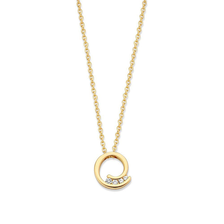 Geelgouden collier met diamanten hanger - 14 karaat luxe sieraad