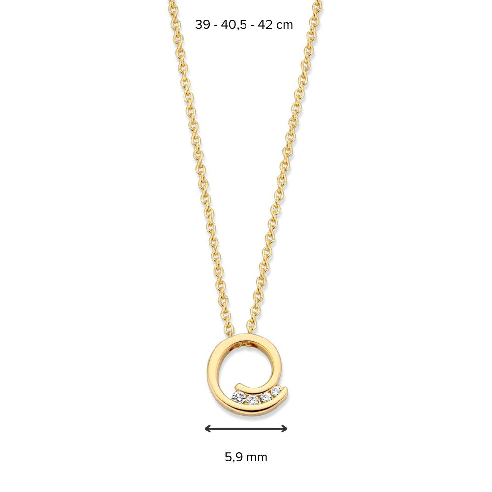 Geelgouden collier met diamanten hanger - 14 karaat luxe sieraad