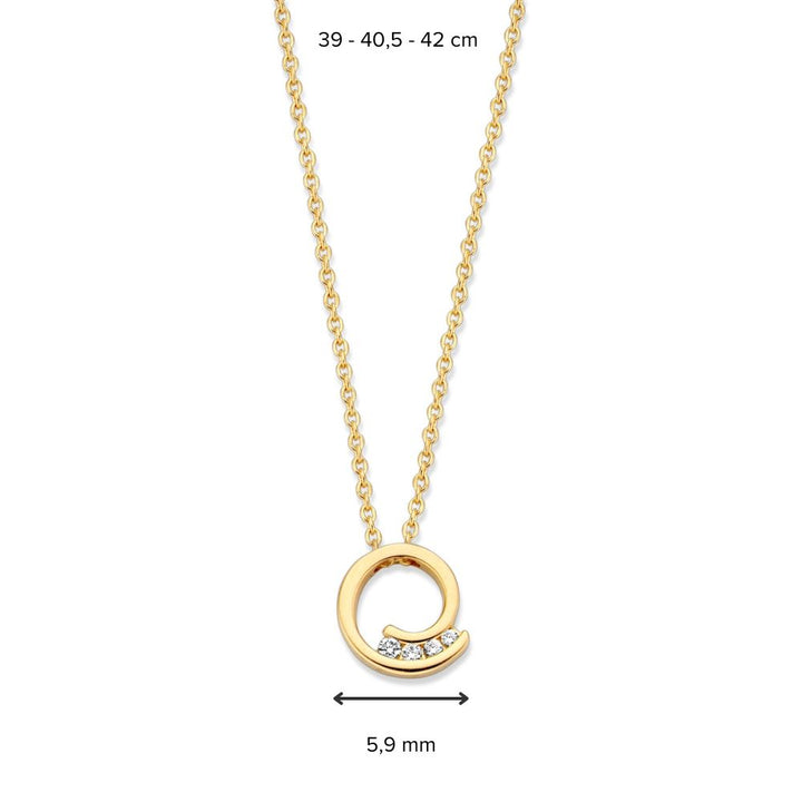 Geelgouden collier met diamanten hanger - 14 karaat luxe sieraad