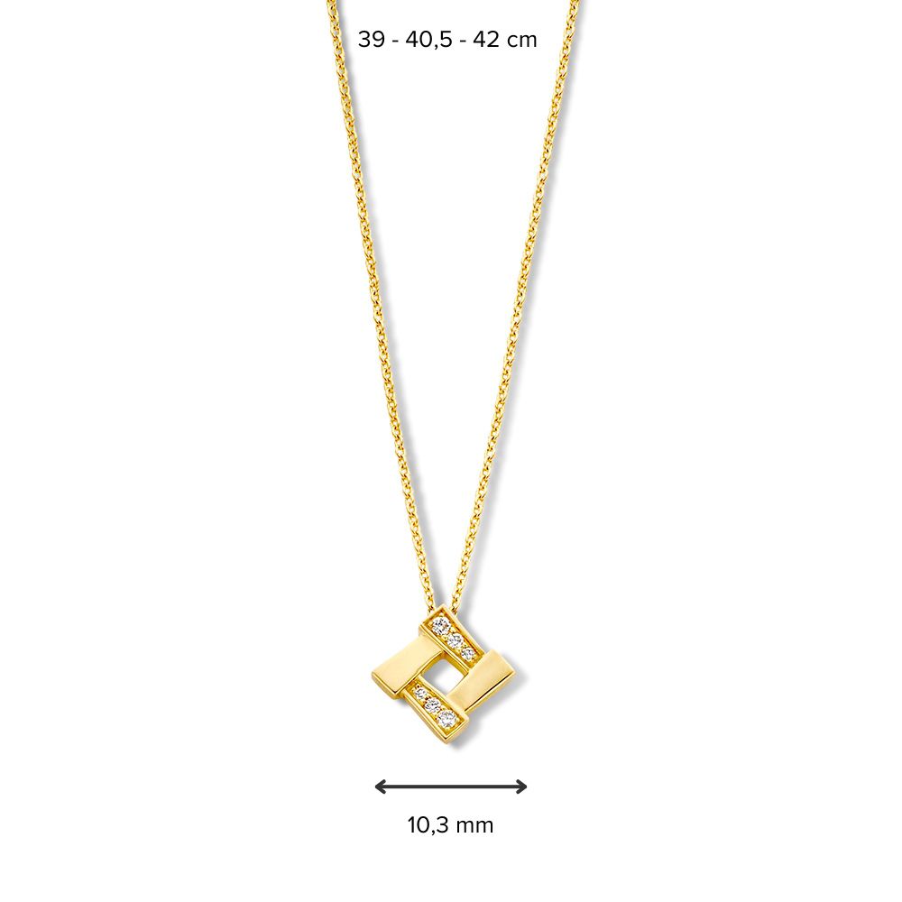 Geelgouden Collier met Diamanten Hanger - 14 Karaat Elegantie