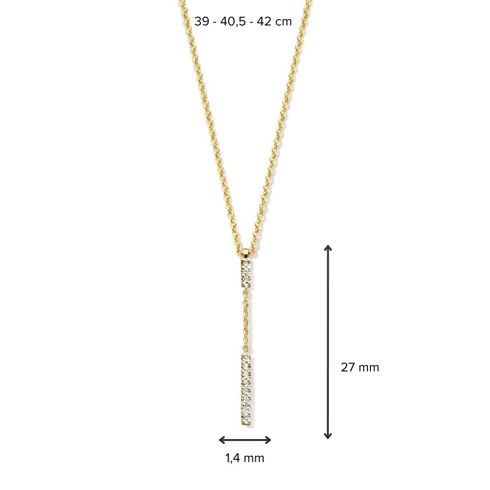 Geelgouden Collier met Diamanten Hanger - 14 Karaat Briljant