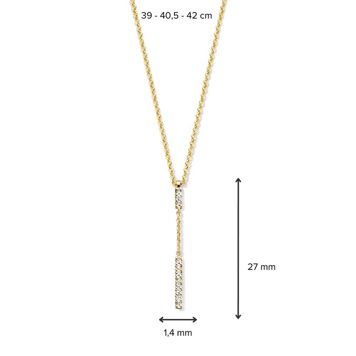 Geelgouden Collier met Diamanten Hanger - 14 Karaat Briljant