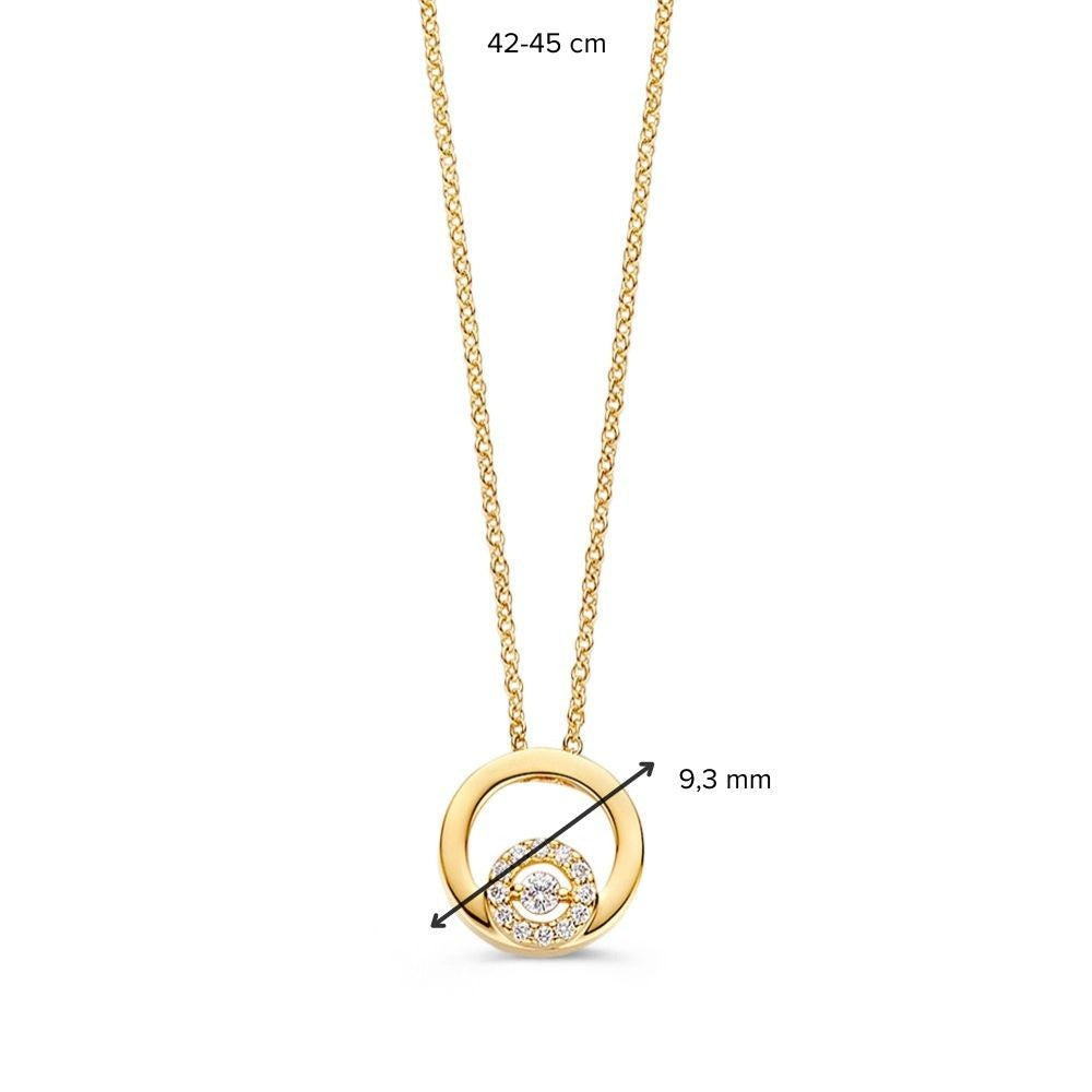 Geelgouden Collier met Diamanten - 14 Karaat Tijdloze Elegantie