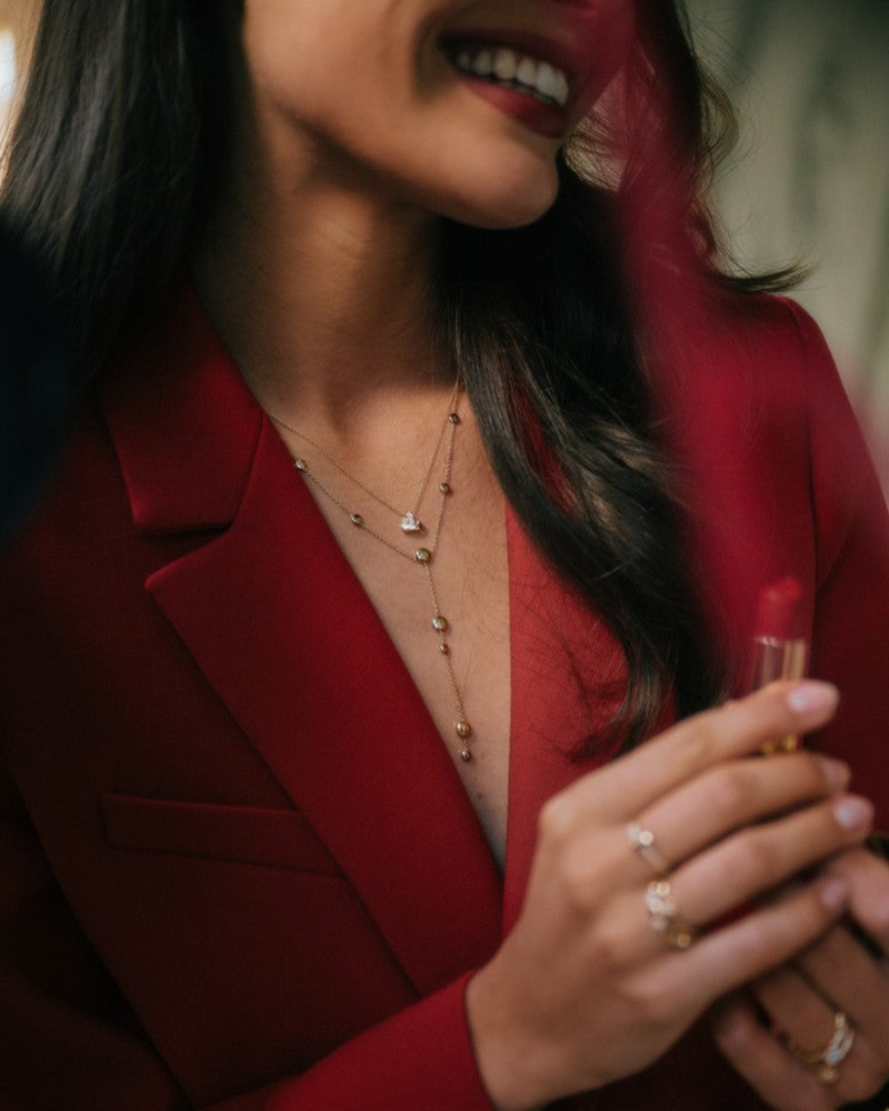 Refined Yellow Gold Heart Pendant Necklace with Diamonds, 0.06ct