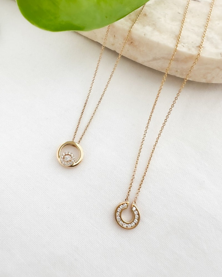 Geelgouden Collier met Diamanten - 14 Karaat Tijdloze Elegantie